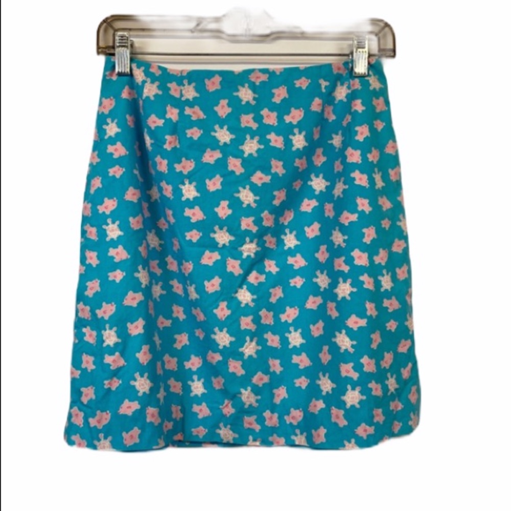 Lilly Pulitzer Blue Floral Mini Skirt